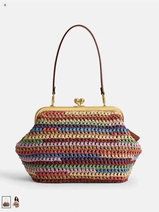 Coach Handbags - Coach Multicolor kisslock Bag with Gold-Tone Hardware